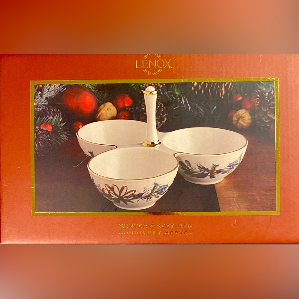 LENOX Winter Greetings Condiment Server